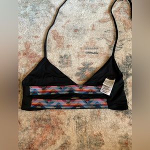 L Space Black Bikini Top with colorful straps
